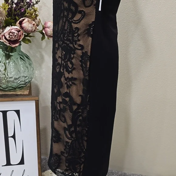 Black Illusion Lace Cocktail Dress sz 8 Connected Apparel NWT Retail $80.00 - Picture 5 of 10